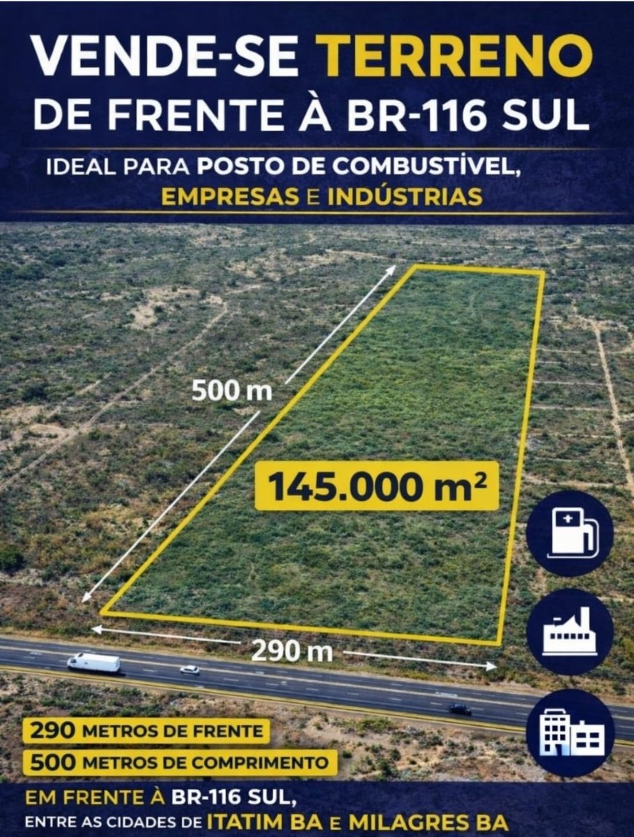 EXECELENTE terreno nas margens da BR 116 Sul!!! em c, itatim — direto com proprietário